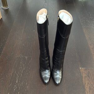 Gucci Nappa Charlotte Black Leather Women's Boots